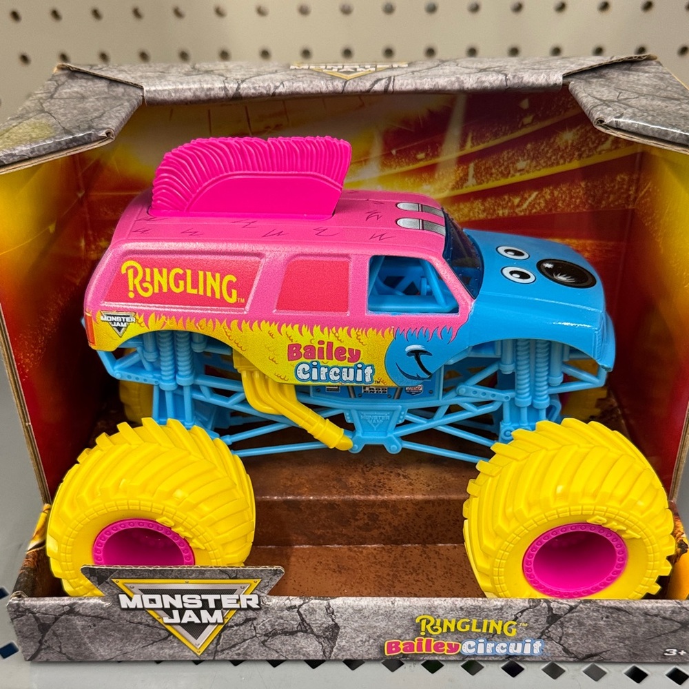NEW Ringling Monster Jam Circuit Truck - Blue, Pink, Yellow 1:24